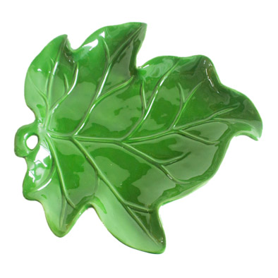 Prato de Cerâmica Folha Verde G