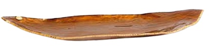 Travessa de Cristal Canoa Bronze com Borda Ouro 97cm