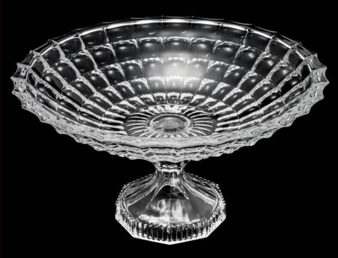 Fruteira de Cristal Quadriculada 33x17cm