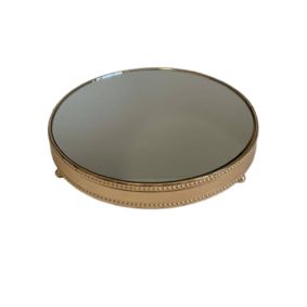 Boleira sem pé Dourada com Espelho 26cm