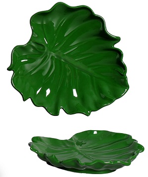 Travessa de Cerâmica Folha Hera G Verde
